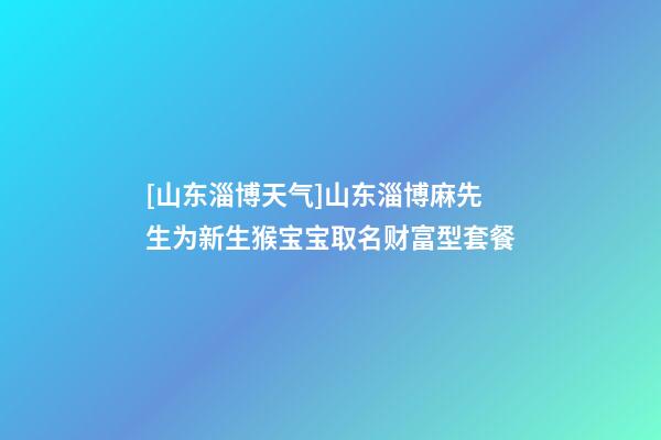 [山东淄博天气]山东淄博麻先生为新生猴宝宝取名财富型套餐-第1张-公司起名-玄机派